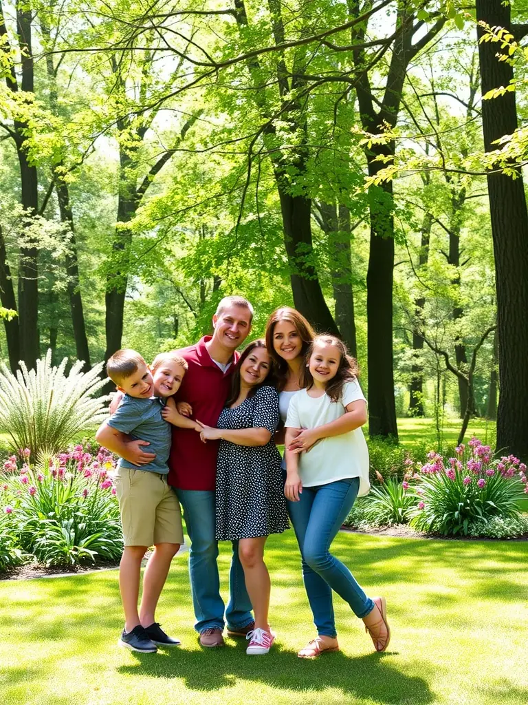 A family happily spending time together outdoors, representing the peace of mind and security that comprehensive insurance coverage provides.